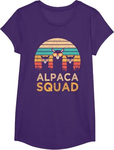 Vista 17 de Divertidas gafas de sol de escuadrón de alpaca Cool Alpacas Vintage Gift T-Shirt, Negro, S