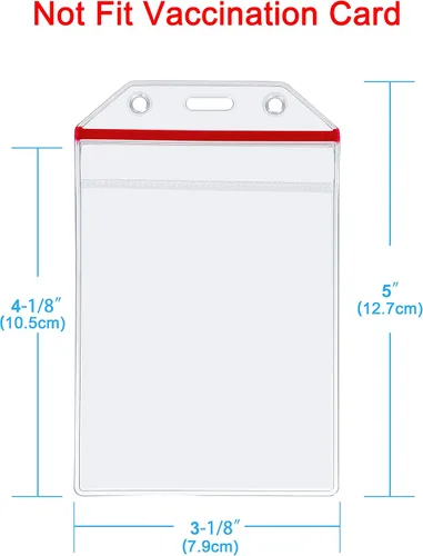 Vista 5 de 5 fundas verticales para tarjetas de identificación de Wisdompro, transparentes, resistentes, con cierre, de vinilo. Cada funda resellable incluye