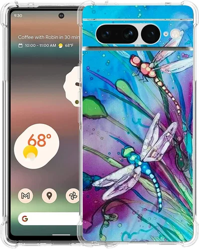 Vista 23 de Pixel 7 Pro - Funda protectora de poliuretano termoplástico resistente a los arañazos y a prueba de golpes con diseño de mandala de pavo real