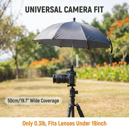 Vista 3 de DSLR cámara sin espejo de la zapata caliente paraguas lluvia cubierta protector parasol (negro)