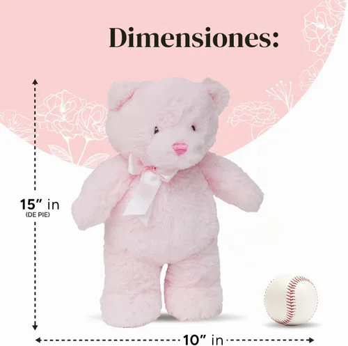 Vista 6 de Jolitee My First Bear - Oso de peluche rosa de 15 pulgadas
