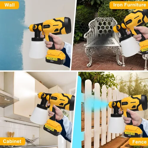 Vista 7 de Pulverizador de pintura inalámbrico para batería DEWALT de 20 V máximo, pulverizadores de pintura para interior del hogar, HVLP, eléctrico, sin