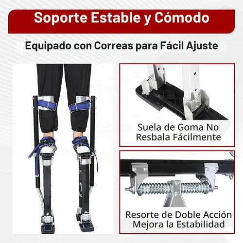 Vista 4 de findmall Zancos de Herramienta de Aluminio Ajustables de Grado de 15-23 Pulgadas para Paneles de Yeso para Pintar o Limpiar
