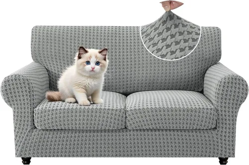 Vista 45 de MAXIJIN 2 fundas elásticas para sillón de sala de estar, fundas gruesas y suaves con brazos para perros, mascotas, protector de sofá individual