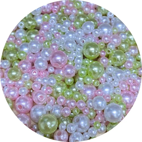 Vista 17 de Cuentas de perlas mixtas de 30 a 0.315 in, perlas redondas sueltas de satén, cuentas de plástico para hacer joyas, aretes, pulseras, collares