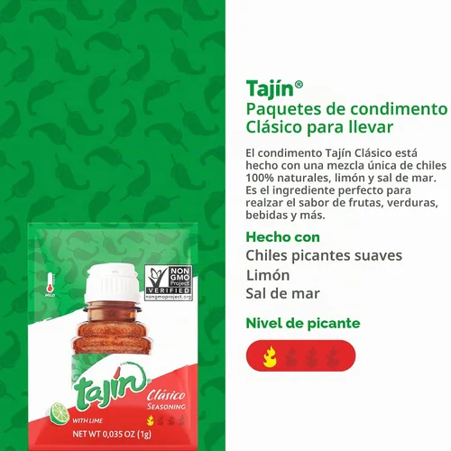 Vista 4 de Tajín Classico - Paquete de 25 sobres de 0.88 oz (paquete de 8)