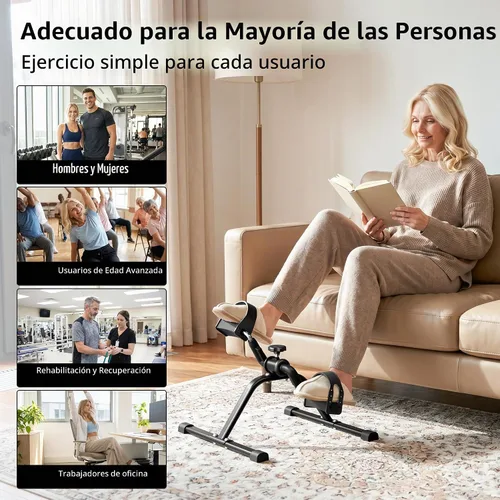 Vista 5 de Pedal Exerciser Mini Stationary Cycle with Adjustable Resistance, Under Desk Bike for Home Exercise Equipment, Lightweight and Compact
