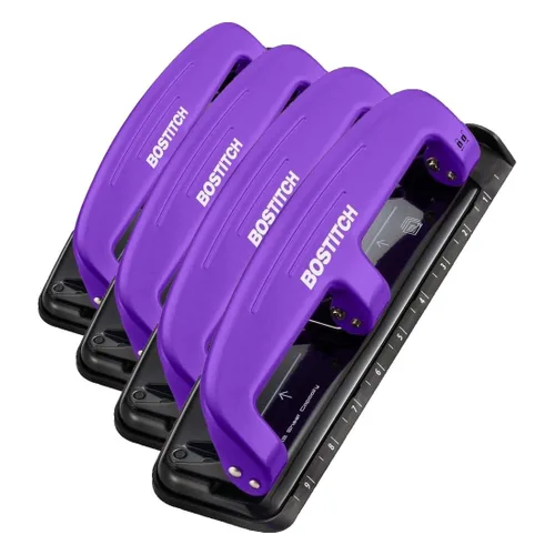 Vista 14 de Bostitch Office EZ Squeeze™ Perforadora de 3 agujeros con esfuerzo reducido, 12 hojas, azul (2103), 12 hojas azul