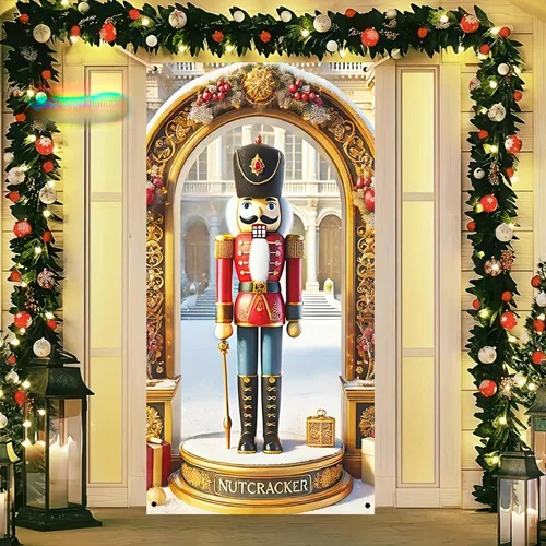 Vista 14 de Cartel de porche con decoración de cachorro de Navidad, trío festivo, Schnauzers en suéteres navideños, perfecto para interiores y exteriores