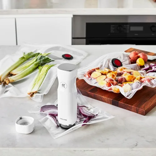 Vista 6 de ZWILLING Fresh & Save - Juego de máquina selladora al vacío de 4 piezas, 4 pequeñas bolsas reutilizables para aperitivos, bolsas Sous Vide