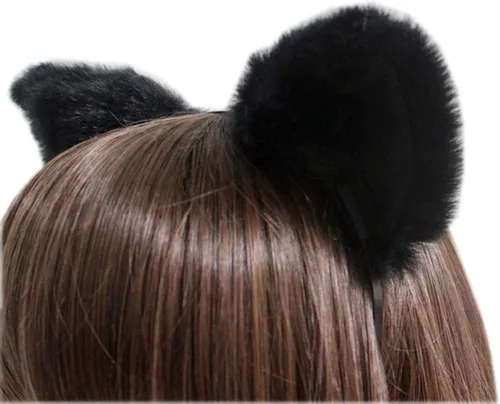 Vista 4 de E-TING - Diadema de pelo largo con orejas de gato para cosplay