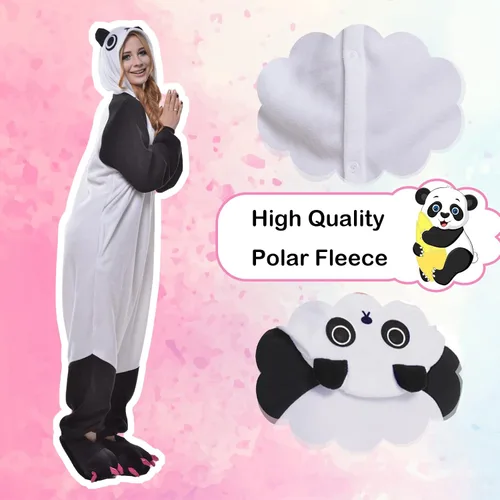 Vista 5 de NEWCOSPLAY Unisex Animal Onesie Adult Plush One Piece Pajamas Cosplay Costume