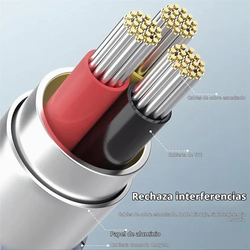 Vista 7 de Cable de audio de 3.5 mm a 2 RCA, adaptador auxiliar, cable divisor estéreo AUX, cable RCA en Y para smartphone, altavoces, tableta, televisión HD