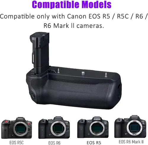 Vista 2 de BG-R10 - Agarre vertical de batería para cámara Canon EOS R5 R5C EOS R6 R6 Mark II, repuesto para Canon BG-R10 agarre de batería, alimentado por