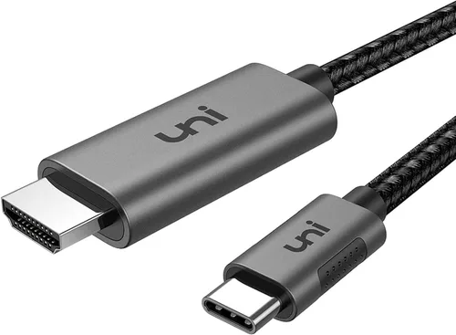 Vista 11 de uni Cable USB C a HDMI de 10 pies 4K a 60 Hz, cable USB tipo C a HDMI de aluminio resistente (compatible con Thunderbolt 3/4) con Samsung S8-S23