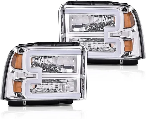 Vista 22 de G-PLUS Faros delanteros delanteros para Ford F250 F350 F450 F550 Super Duty 1999-2004; compatible con Ford Excursion 2000-2004 lente transparente