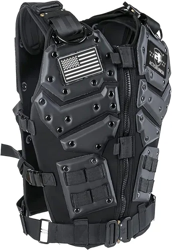 Vista 2 de ACTIONUNION Chaleco táctico para hombre, chaleco de Airsoft, chaleco Molle ajustable para adultos, disfraces de cosplay