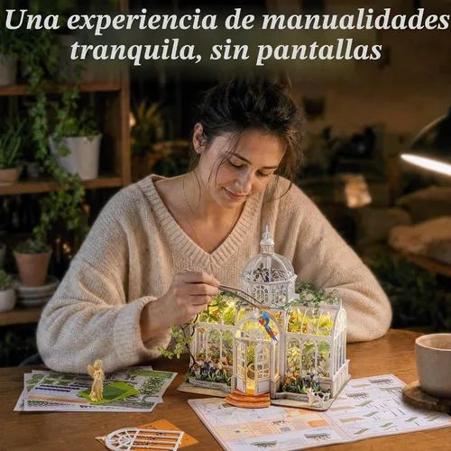 Vista 6 de Rolife Greenhouse Miniature House Kit with LED Light