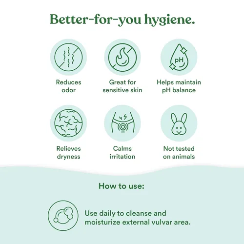 Vista 2 de Good Clean Love Balance Feminine Wash, limpiador hidratante vaginal equilibrado con pH para mujeres con ingredientes naturales, producto de limpieza