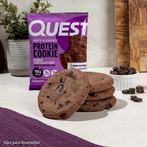 Vista 6 de Galleta de proteínas Quest Nutrition, aptas para la dieta Keto, rica en proteínas, baja en carbohidratos, sin soja.