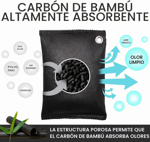 Vista 2 de Desodorante de carbón activado (11 x 3.53 oz), bolsas de purificación de aire de carbón de bambú, adecuadas para deshumidificar, hogar