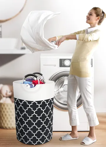 Vista 6 de Fabspace Cesta Grande para Ropa Sucia Cesto para Ropa Sucia Bolsa Contenedor de Lavado Bolsa para Ropa Plegable Alta con Asas Impermeable Viaje Baño