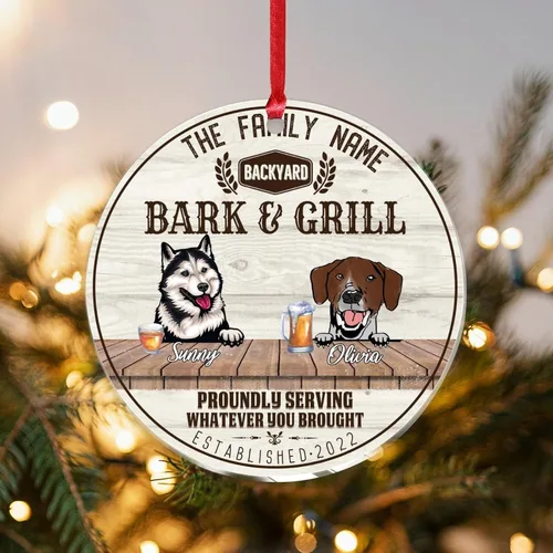 Vista 27 de SILYHEART Christmas Acrylic Ornament Husky & Labrador Retriever Christmas Ornaments Family Dog Name Funny Hope Your Like Dogs Car Hanging Ornament