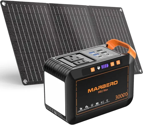 Vista 12 de Estación de energía portátil 300W MARBERO 237Wh generador solar de camping batería de litio de respaldo con salida de onda sinusoidal pura 110V CA