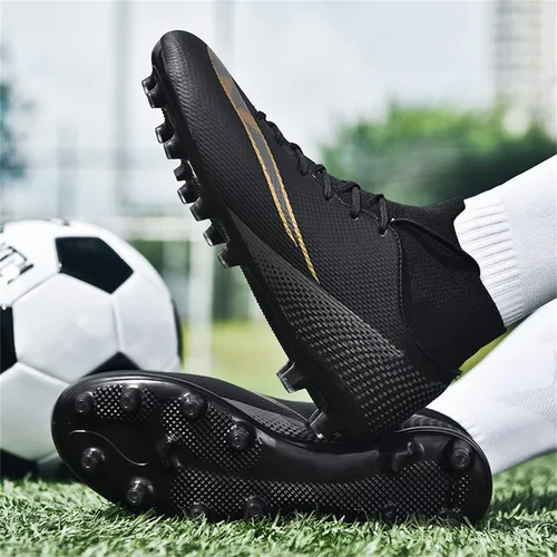 Vista 4 de MDPCX Zapatos de fútbol unisex competitivos para hombres y mujeres, para interiores y exteriores, botas de fútbol atlético, césped, equipo Mundial