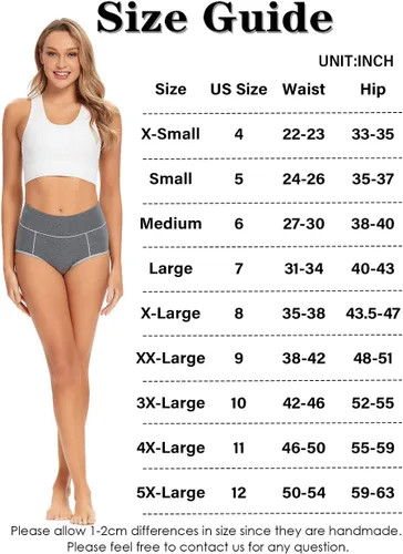 Vista 5 de POKARLA - Ropa interior de algodón y con cintura alta para mujer, es suave, es transpirable, son calzones elásticos, con talla regular