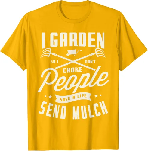 Vista 34 de I garden so I don't choke People save Life spend mulch T-Shirt, Negro