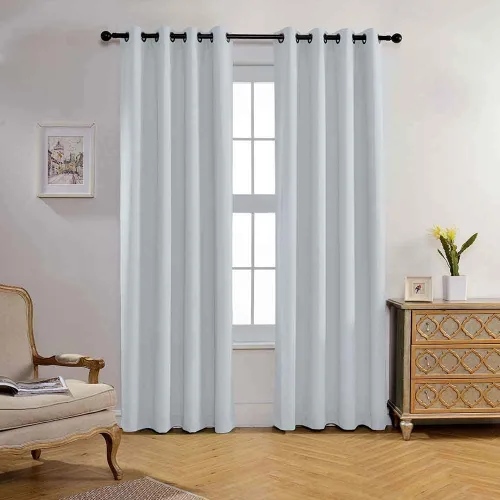 Vista 31 de Miuco paneles de cortina de oscurecimiento con arandelas, cortinas opacas con textura para salón, juego de 2