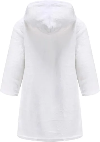 Vista 2 de Bata de baño suave con capucha para niños y niñas, ropa de dormir de 2 a 16 años