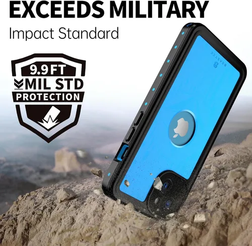 Vista 3 de BEASTEK Funda impermeable para iPhone 13 Mini, serie NRE a prueba de golpes a prueba de polvo bajo el agua IP68 con protector de pantalla integrado