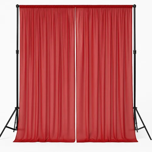 Vista 15 de AK-Trading - Paneles de cortinas de gasa para eventos de boda y decoración, cortinas de telón de fondo (115 x 120 pulgadas, negro)