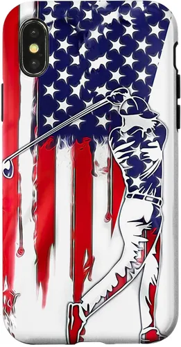 Vista 5 de Funny American Flag Golf For Golfer Case for iPhone 16