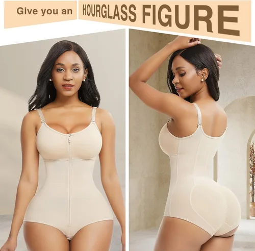 Vista 2 de FeelinGirl Body moldeador de fajas con control de abdomen para mujer con cremallera