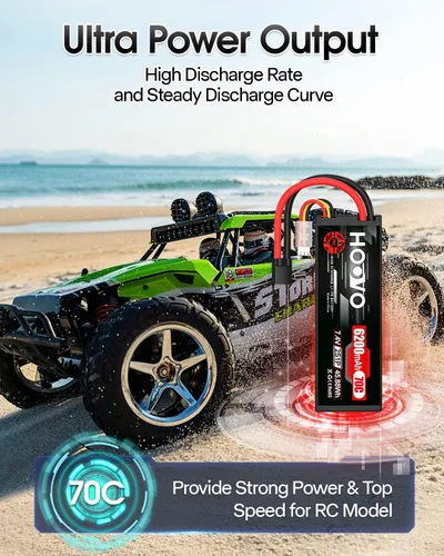 Vista 6 de HOOVO 7.4V 6200mAh 70C 2S Lipo Batería Caso Duro para RC Car RC Helicóptero RC Camión RC Truggy Avión Quadcopter UAV Drone FPV