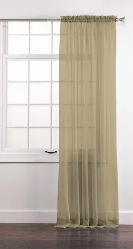 Vista 29 de Stylemaster Elegance Cenefa recta de gasa transparente, 60 x 14 pulgadas, color dorado