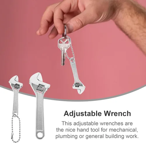 Vista 5 de Mini llave ajustable de 4 pulgadas y 2.5 pulgadas, llave negra con herramienta de moleteado manual de cadena para mantenimiento de reparación