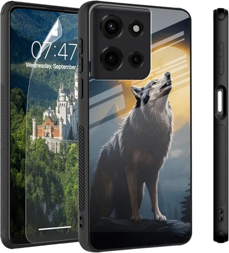 Vista 73 de Funda para Motorola Moto Edge 2022, cubierta trasera de vidrio templado con protector de pantalla, funda protectora a prueba de golpes para Motorola