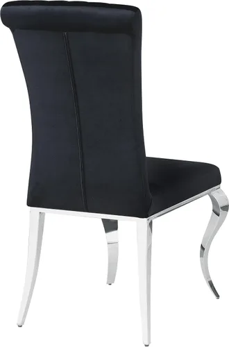 Vista 9 de Coaster Home Furnishings - Betty - Juego de sillas de comedor tapizadas en terciopelo - Silla auxiliar sin brazos con patas de metal curvadas