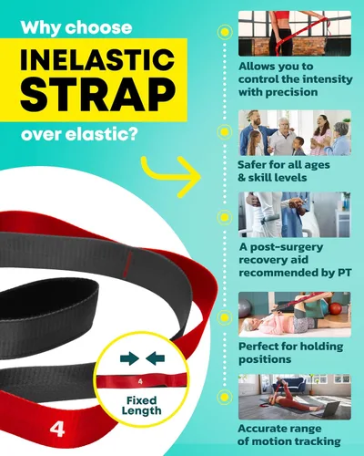 Vista 8 de Stretching Strap with Loops, Non Elastic Stretch Band for Physical Therapy
