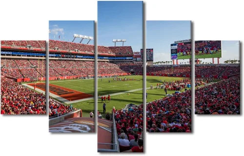 Vista 17 de TUMOVO Allegiant Stadium Arte de Lienzo para Pared de Sala de Estar Equipo de Fútbol Americano Pintura Moderna Nevada Las Vegas Cuadro Deportivo