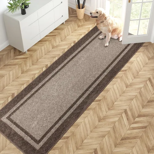 Vista 10 de PURRUGS Tapete para puerta con atrapamiento de suciedad, 20 x 32 pulgadas, antideslizante, lavable a máquina, tapete de entrada, tapete para puerta