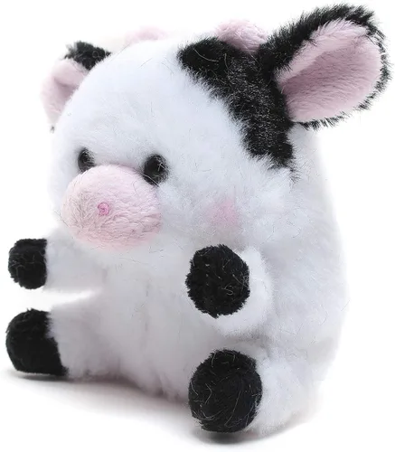 Vista 2 de Llavero de peluche con diseño de vaca para bebé, ideal como regalo de cumpleaños, fiestas, etc.