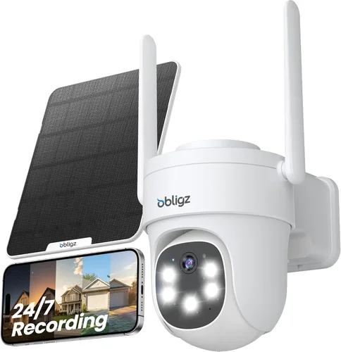 Vista 12 de AOV Cámaras de seguridad inalámbricas para exteriores con panel solar de 6 W, cámaras de grabación continua 24/7 para seguridad del hogar, WiFi 6