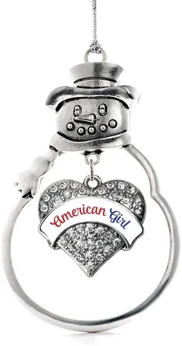 Vista 55 de Colgante de plata con diseño de Detroit con forma de corazón y muñeco de nieve con circonitas cúbicas