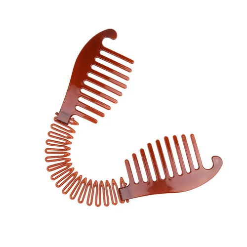 Vista 7 de 3 peines alargados de plástico entrelazados para el cabello, pinzas para el cabello de dos lados, accesorios para el cabello para cola de caballo