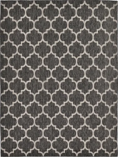 Vista 9 de Unique Loom Outdoor Trellis Collection Alfombra de Área - Enrejado (Octágono 5' 0" x 5' 0", Aguamarina/Gris)